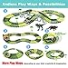 Dinosaur Train Set, Electric Cars Toy Set for Kids , 142 Piece Slot Car Race Dinosaur Tracks Set, Flexible Tracks Playset, 3 4 5 6 7 8 Year Old Boy Toys,Gift for Toddler, Kids