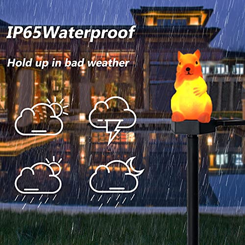 Garden Decor Squirrel Solar Lights Animal Outdoor Decorative Waterproof Solar Stake Light for Outdoor Patio Yard Pathway Porch