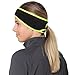 TrailHeads Women’s Ponytail Headband | Fleece Earband | Winter Running Headband - Black/hi-vis