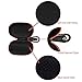 Earphones Carrying Case Mini Headphones Bag Portable PU Leather Storage Pouch with Carabiner for Earbuds Headsets USB Disk USB Cable iPhone Cable etc - Black