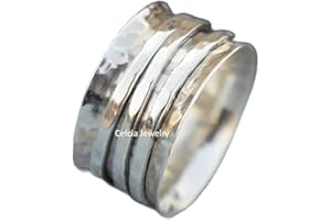 Pure 925 Sterling Silver Spinner Ring, Meditation Ring, Stunning Ring, Anxiety Ring, Worry Ring, Fidget Ring, Unique Wedding 