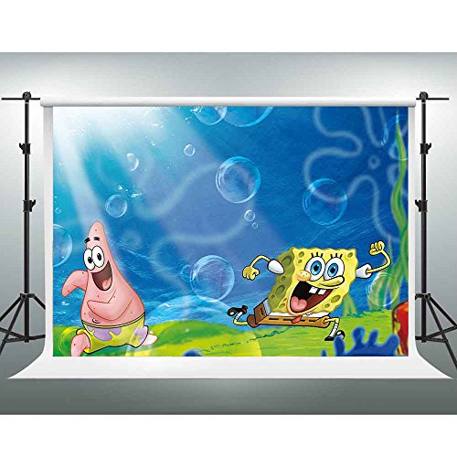 10x7ft SpongeBob Backdrop Colorful Underwater World ...
