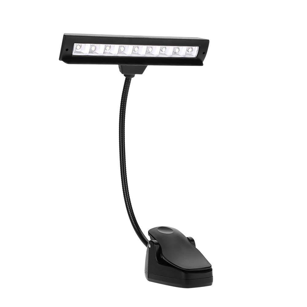 Bnineteenteam Clip-on Music Stand Light, Portable Flexible 9 LEDs Music Stand Light for Bedroom Reading Desk Lamp