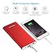 Poweradd Pilot 4GS Plus 20000mAh External Battery Pack 8-Pin & Micro Input 3.6A Power Bank for iPhone, iPad, Samsung, LG and More - Red (MFi 8 Pin and Micro Cable Included)