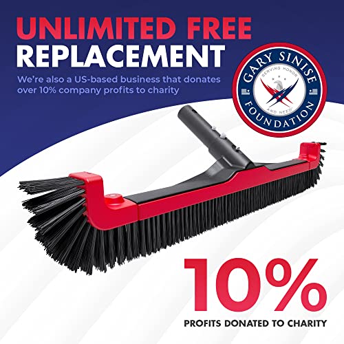 ProTuff Products Pool Brush Head 3X Faster & Lifetime Replacements