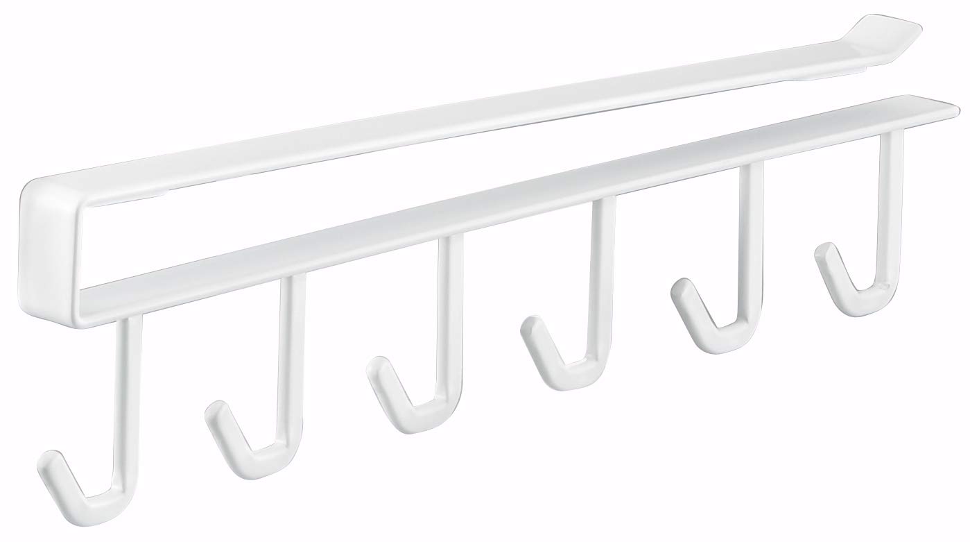 Yamazaki 7117 TOWER Under-Shelf Tool Hanger, white, Steel, Minimalist, 1.5 x 26 x 6.5 cm