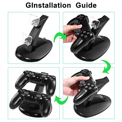 image for CPPSLEE PS4 Controller Charger Dock With IC ,USB Dual Charger Station 