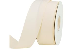 Ribest 1 1/2 inch Ivory Grosgrain Ribbon 25 Yards Per Roll for Crafts Bow Maker Wreaths Gift Wrapping Hair Accessories Wedding