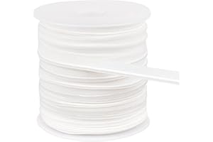 BENECREAT 50 Yards x 0.35 Inch Piping Trim with Welting Cord, White Elastic Piping Bias Tape Piping Cord Trim for Sewing Home