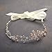 Mariell Freshwater Pearl Crystal Gold Wedding Headband Hair Vine with Ribbons