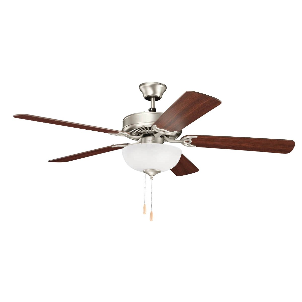 Kichler 403NI7 Basics Select 52" Ceiling Fan with Lights, Brushed Nickel