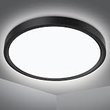 Defurhome 24W LED Ceiling Light 5000K IP54 Ø30cm Black Dome