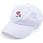 Rose Embroidered Dad Hat Women Men Cute Adjustable Cotton Floral Baseball Cap