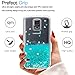LeYi for Galaxy S5 Case with Tempered Glass Screen Protector [2 Pack] for Girls Women, Bling Shiny Glitter Moving Quicksand Liquid Clear TPU Protective Phone Case for Galaxy S5 Turquoise