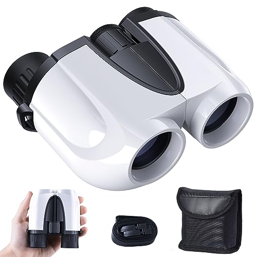 Lamicall 双眼鏡 ライブ用 10倍 : コンサート用 オペラグラス, スポーツ観戦用 望遠鏡, 観劇, 目幅調整, 対物レンズ直径25mm, 接眼レンズ12mm, 目幅55-75mm, 防振, 手ブレ補正, 子供用, 超軽量, 小型, 生活防水, ドーム, アウトドア 野鳥観察 バードウォッチング, ネックストラップ, 収納袋付き - ホワイト