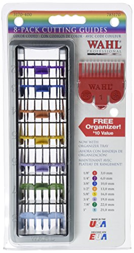 image for Wahl Professional 8 Color Coded Cutting Guides with Organizer #3170-40