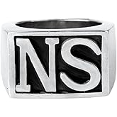 OAKKY Jewelry Men's Stainless Steel Biker Rings,SO, Vintage,Gold and Black