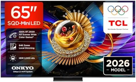 65Q7D Pro 65” SQD-Mini LED TV, 4K HDR 2000 nits, 646 Zones de Gradation, Google TV, Dolby Vision IQ & Atmos, 2.1 Onkyo, 144Hz, Apple AirPlay 2 & Alexa