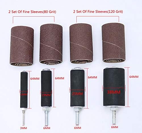 Sanding Bands Sleeves Drum Sander Set,20Pcs Drum Sanding Kit with Free Box Sander Spindle SandingTool Set for Drill Press for Home Improvement Hobbies Carpentry for Dremel Rotary Tool - Image 5