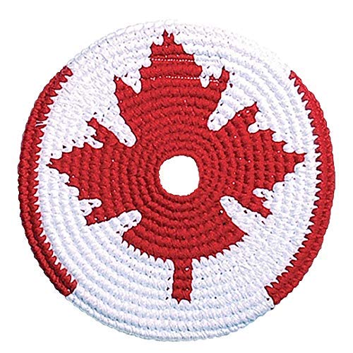 Pocket Disc Flying Disc Flag Edition - Crocheted Foldable Frisbee Toy Perfect for Both Kids and Adults - Supports Guatemalan Fair Trade - Canadian Maple Leaf, Sport