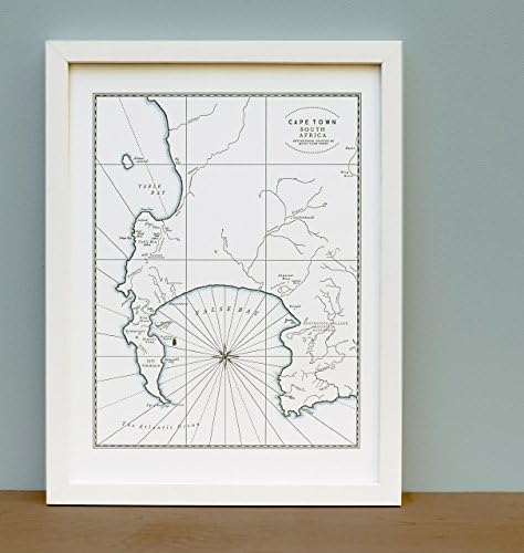 Cape Town South Africa, Letterpress Map Print