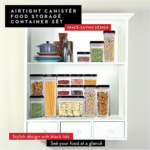 DWÃ‹LLZA KITCHEN Airtight Food Storage Containers - 5 Piece Set - Air Tight Lid - Kitchen & Pantry Containers - Clear Thick Plastic Canisters - BPA-Free - Keeps Food Fresh & Dry