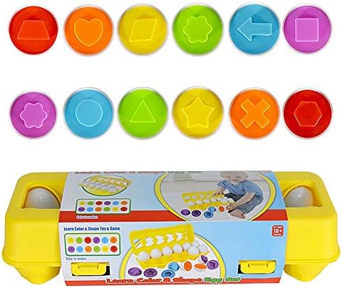 YLLuck Matching Eggs Baby Toys for Sensory Learning – Learn Color & Shape, Age 3+ (12 Eggs Pack/Dozen)