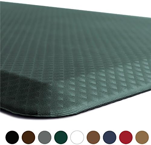 KANGAROOThick Ergonomic Anti Fatigue Mats for Kitchen Floor, Cushioned Standing Office Desk Mat, Waterproof Scratch Resistant Topside, Supportive All Day Comfort Padded Foam Rugs, 20x32, Hunter Green