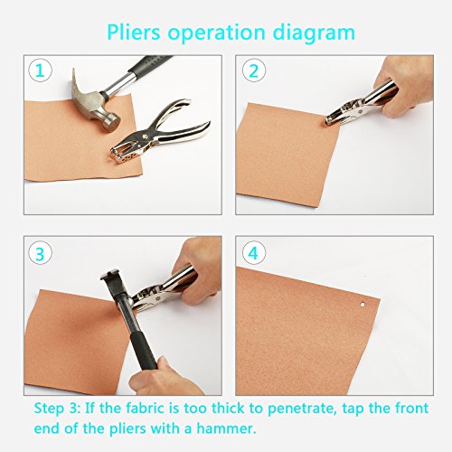 300 Sets 3 Sizes Leather Rivets LANMOK Double Cap Rivet Buttons Press Studs with Pliers and 3 Pieces Fixing Set Tools for Rivets Replacement DIY Craft Repairing Decoration - Thumbnail 3