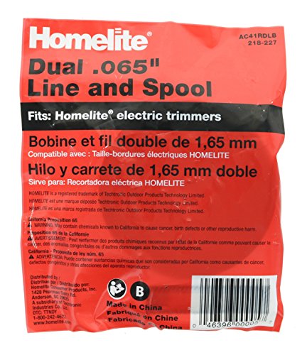 Homelite Genuine OEM AC41RDLB Autofeed Dual .065' Replacement Line and Spool Pack for Homelite Electric String Trimmers (Single Pack)