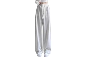 Drawstring Baggy Sweatpants for Teen Girls Wide Leg Casual Loose Long Pants Elastic Waist Oversized Athletic Joggers