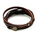 Vicheer Leather Bracelet for Men & Women, Leather Cuff Bracelet with 3 Adjustable Range, Multilayer Genuine Leather Rope Wristband