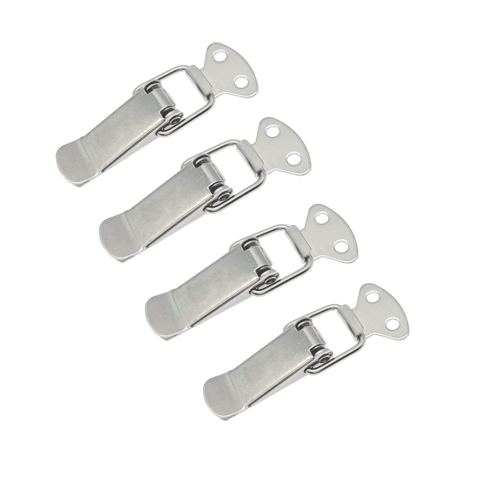JZK 4 Pieces Metal Spring Loaded Toggle Latch, Tool Box Metal Latch, Toggle hasp Latch, Catch Clamp Clip for Toolbox, Metal Case, Wooden Box