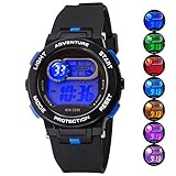 Kid Watch for Boy Girl LED Multi Function Fashion Sport Outdoor Digital Wristwatch Dress Waterproof Alarm Black