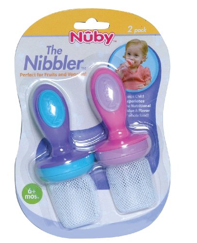 Nuby 2-Pack Nibbler Mesh Feeders, Colors May Vary