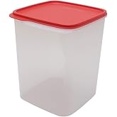 Tupperware Square Smart Saver Container, 5.4 litres White Transparent Red Lid
