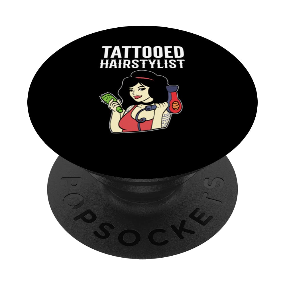 Tattooed Hairstylist Tattooist PopSockets Swappable PopGrip