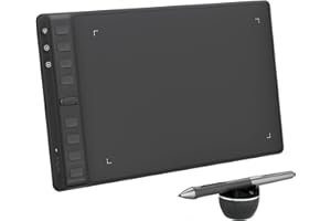 HUION Drawing Tablets Inspiroy 2 M with Scroll Wheel 8 Customized Keys Battery-Free Stylus,Works with Mac, PC & Moible, 9 * 5