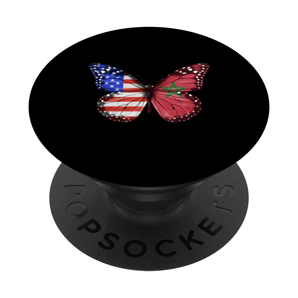American Moroccan Flag Butterfly PopSockets Swappable PopGrip