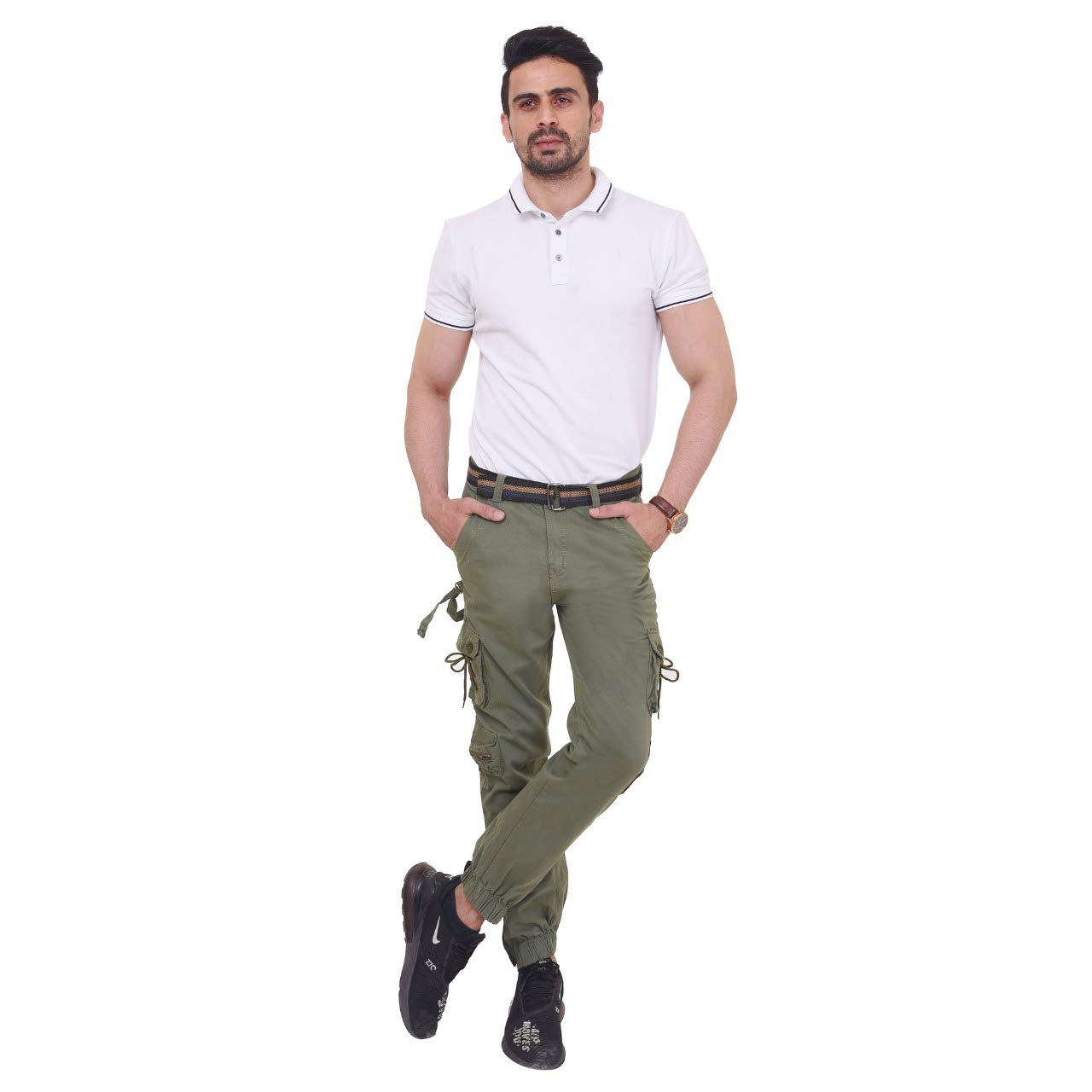 red camel cargo pants