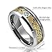 King Will Dragon 8mm Gold Celtic Dragon Tungsten Carbide Mens Wedding Band Ring Comfort Fit 9.5