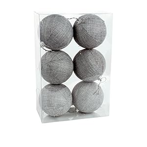 Juinsa 27254 kerstballen, 100 mm, grijs, 6 stuks