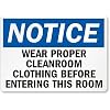 SmartSign-Notice-Wear-Proper-Cleanroom-Clothing-Before-Entering-Sign-10-x-14-Plastic