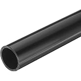 MECCANIXITY PVC Rigid Tube Round Pipe Tubing Hardware Tubing 1.07" ID 13" Length Black High Impact for Water Pipe,Crafts