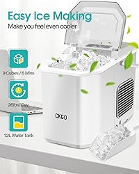 Ice Maker Countertop, 9 Cubes in 6 Mins, 26 lbs per