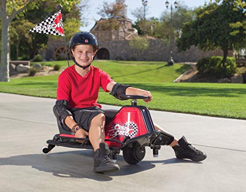 Razor Crazy Cart - 24V Electric Drifting Go Kart - Variable Speed, Up to 12 mph, Drift Bar for Controlled Drifts, Black/Red