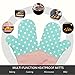 ALISKY Oven Mitts Gloves 2 Set Microwave BBQ Oven Cotton Baking Pot Mitts, Kitchen Glove Heat Resistant Cook Gloves Mitts for Cooking, Baking, Barbecue Potholder, Present (Blue)