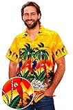 V.H.O Funky Hawaiian Shirt For Men Short Sleeve Front-Pocket Parrot Palm Multiple Colors