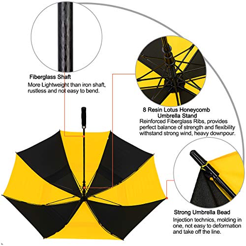 image for G4Free 62 Inch Automatic Open Golf Long Umbrella Extra Large Oversize 