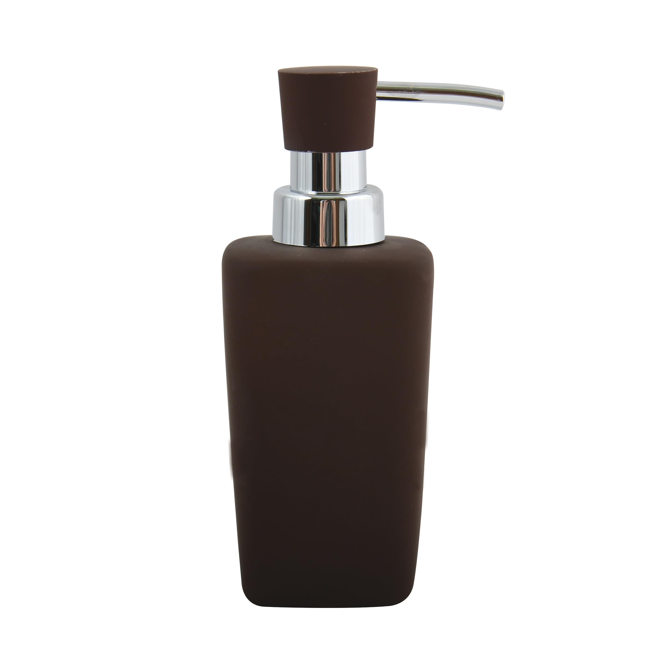 MSV Ceramic Hit Recovery with Soft Silica Gel in Plastic Chrome Haiti Soap Dispenser, Brown